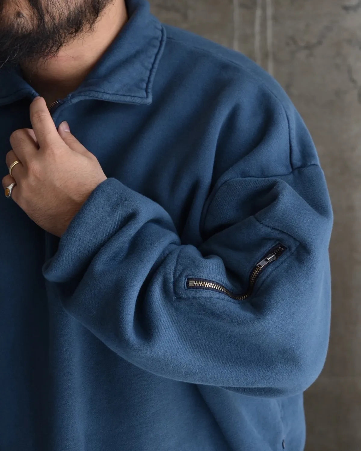 is-ness / PIGMENT DYED ZIP SWEAT SHIRT (25AW_08_1007AWCS04)