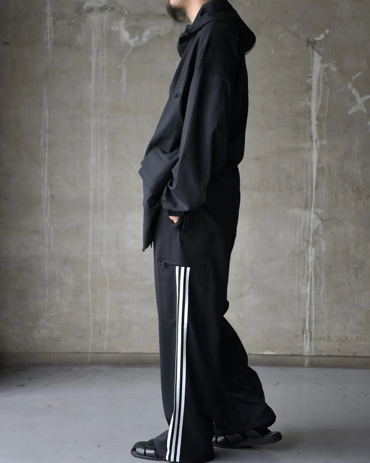 Y-3 / M REFINWOOL HOOD TOP 3STRP (JX7276-APPA25)