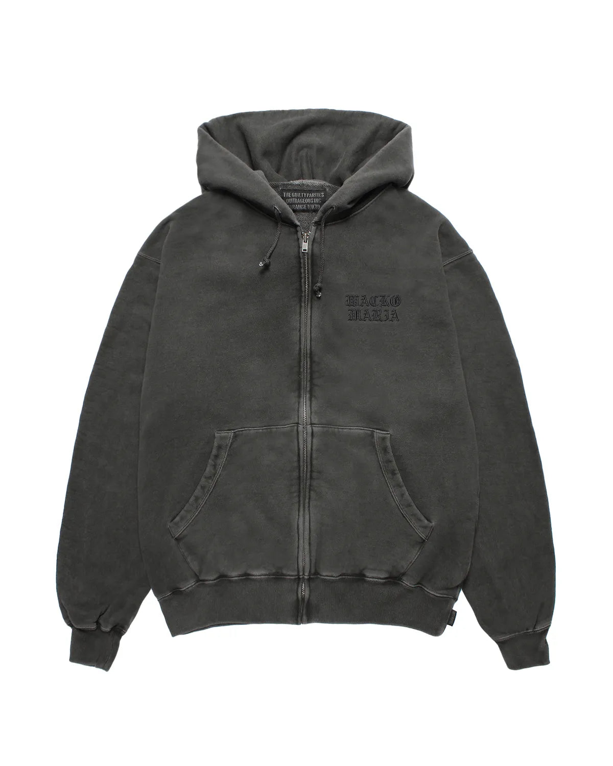 WACKO MARIA / WASHED MIDDLE WEIGHT FULL ZIP HOODED SWEAT SHIRT (26SSE-WMC-SS01)