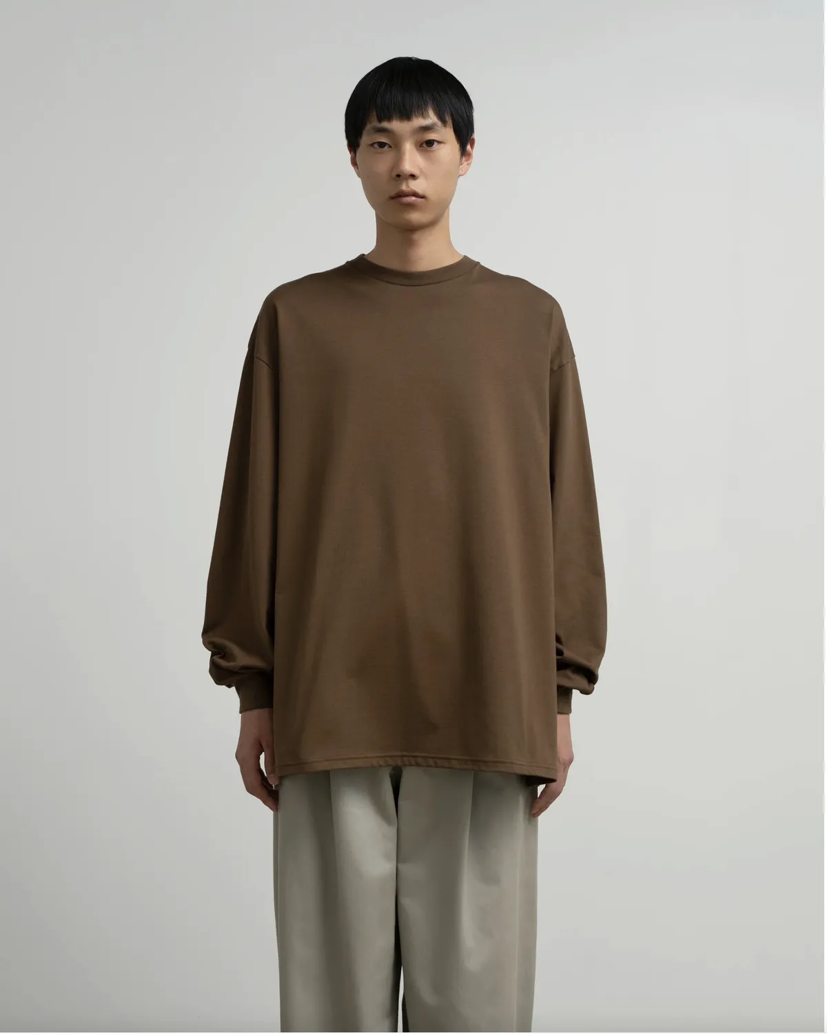 Graphpaper / Tri Spun Cotton L/S Oversized Tee (GM263-70358)