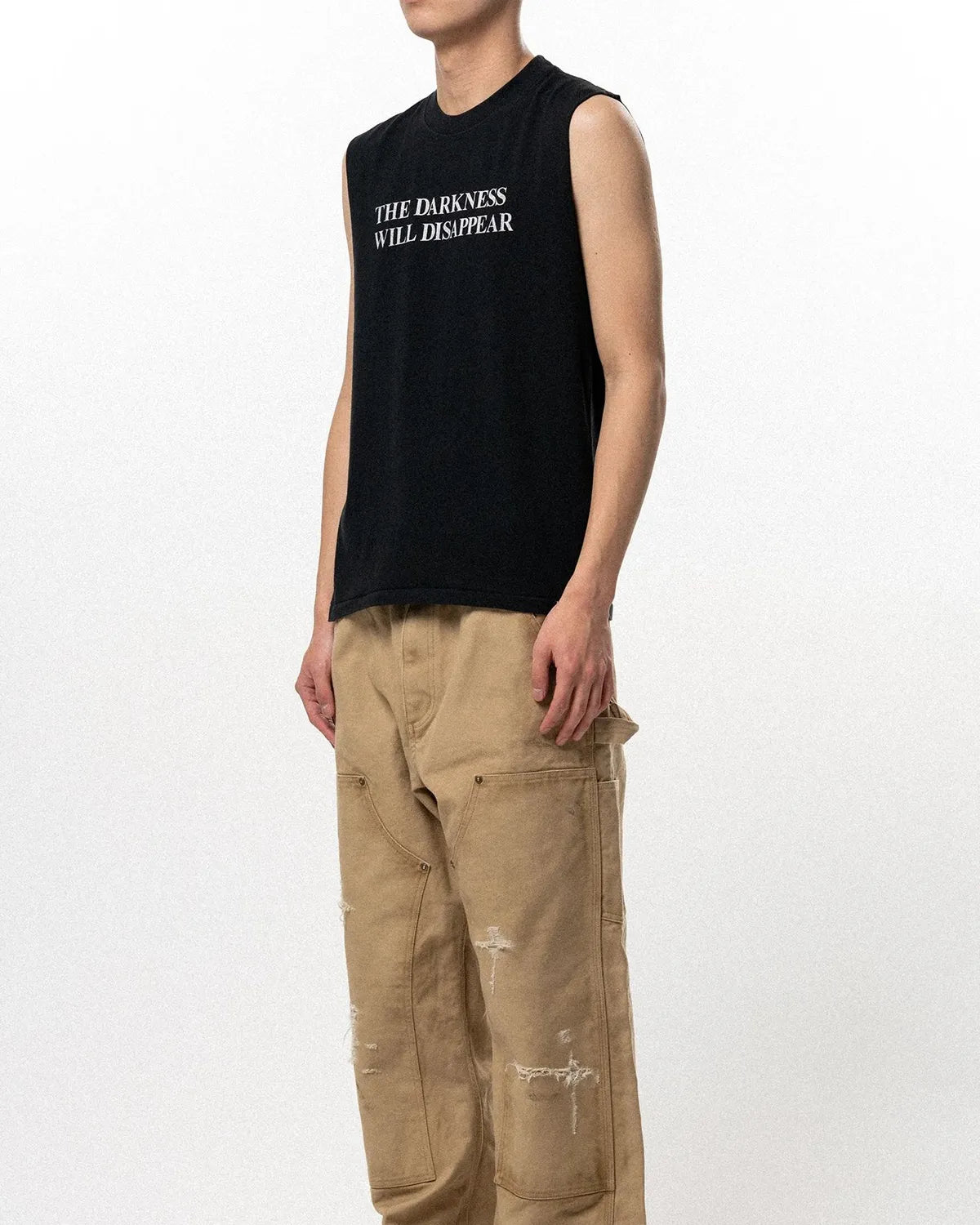 KAMIYA / Typography Print Sleeveless T-shirt (G16TS094)