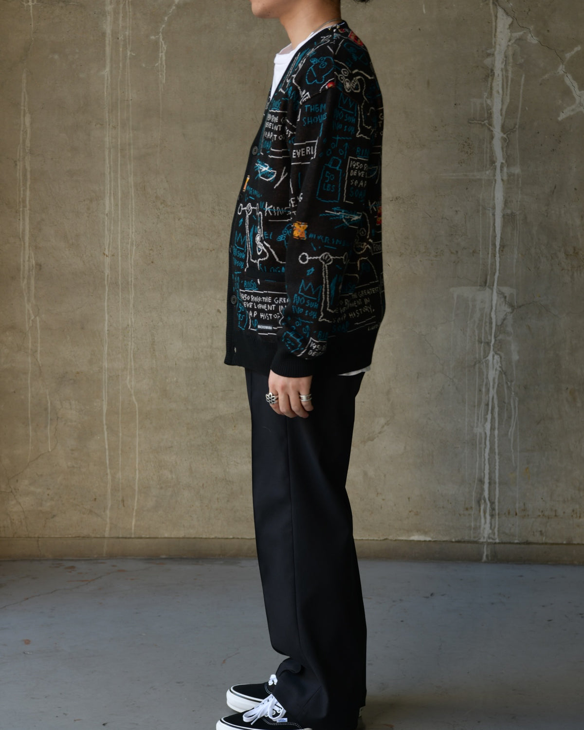WACKO MARIA × JEAN-MICHEL BASQUIAT / CARDIGAN (BASQUIAT-WM-KN14)
