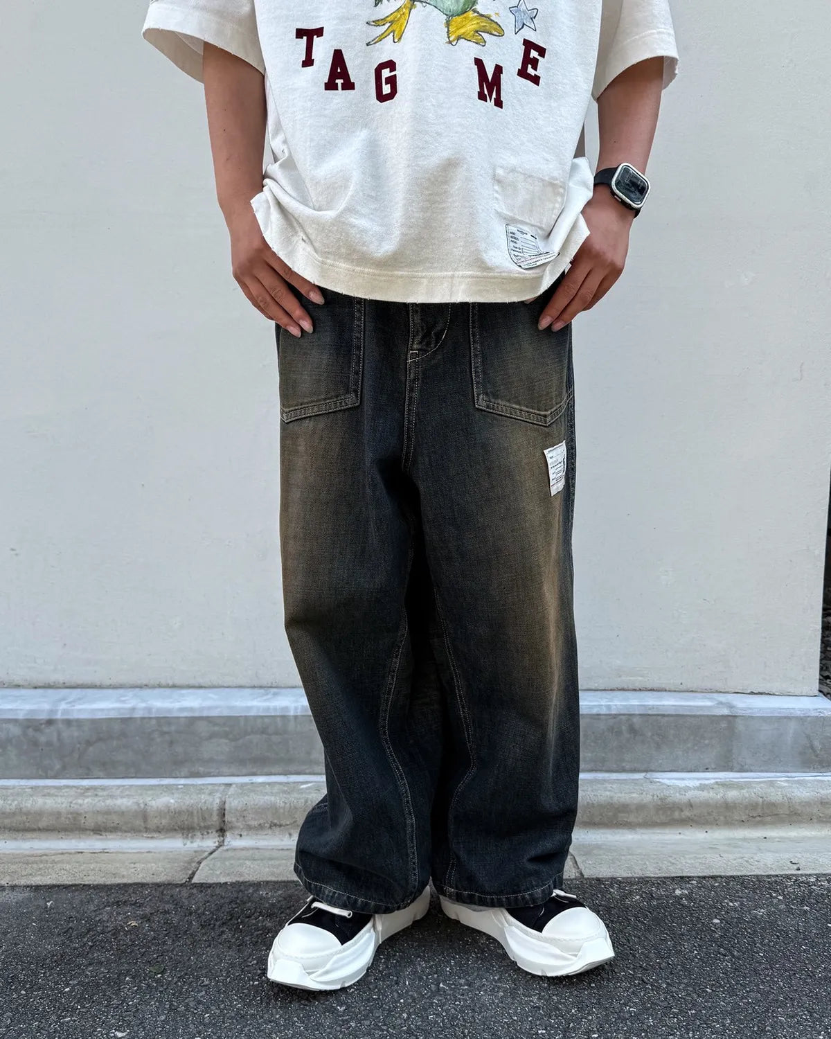 Maison MIHARA YASUHIRO / SWEAT LAYERED JEANS (A17PT025)