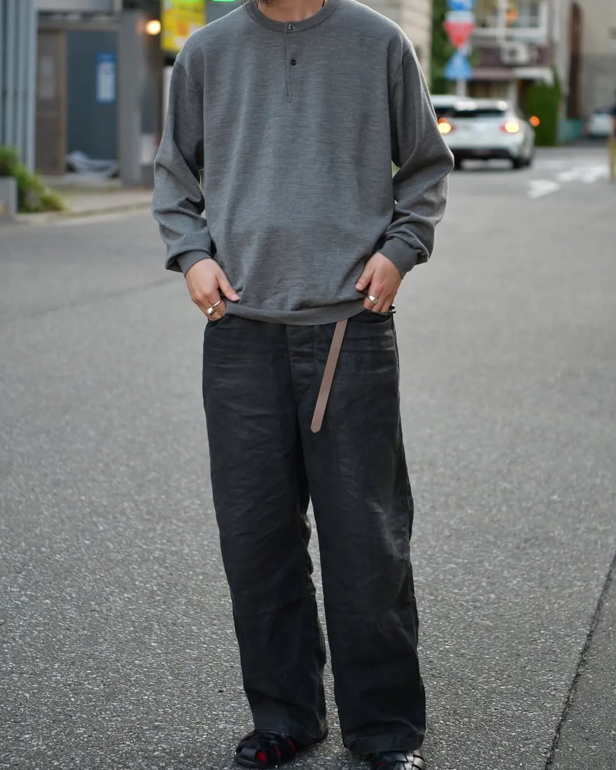 A.PRESSE / Wool Knit Henley Neck Sweater (25AAP-03-09)