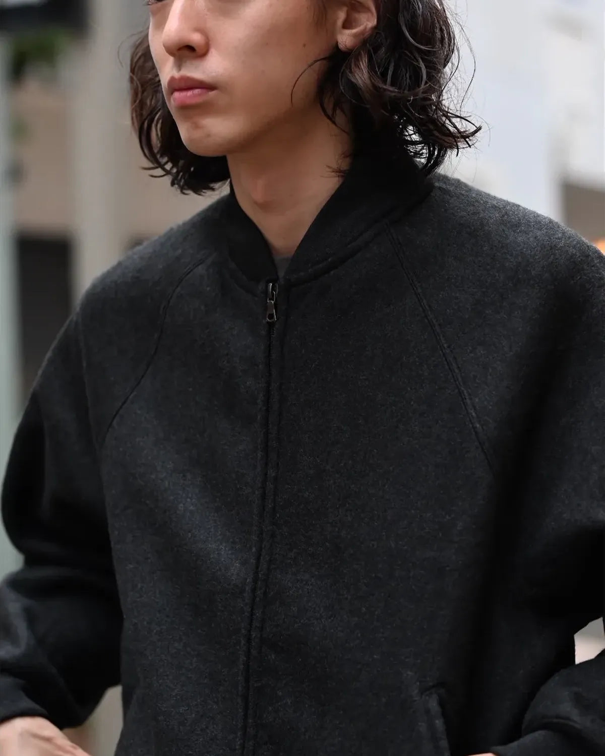 blurhms / Pe/Silk Fleece Bomber Jacket  (BHS25F019)