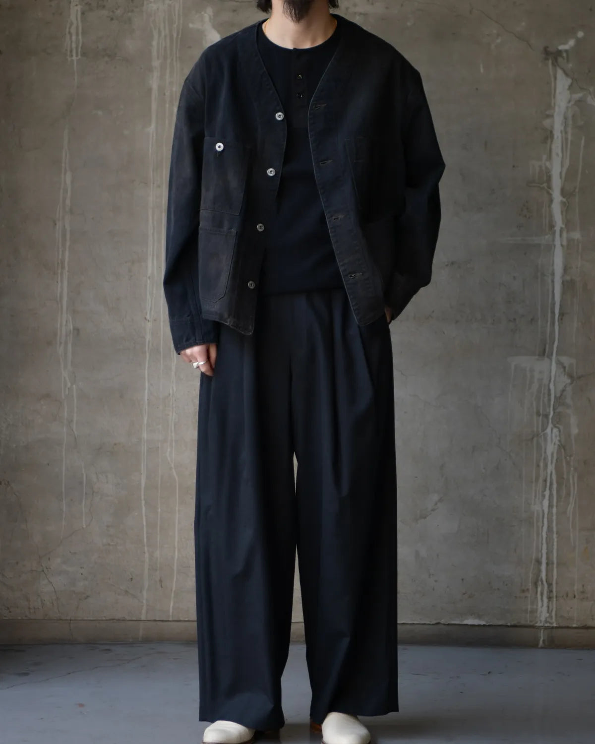 A.PRESSE / Vintage Black Denim Engineer Jacket (26SAP-01-45)