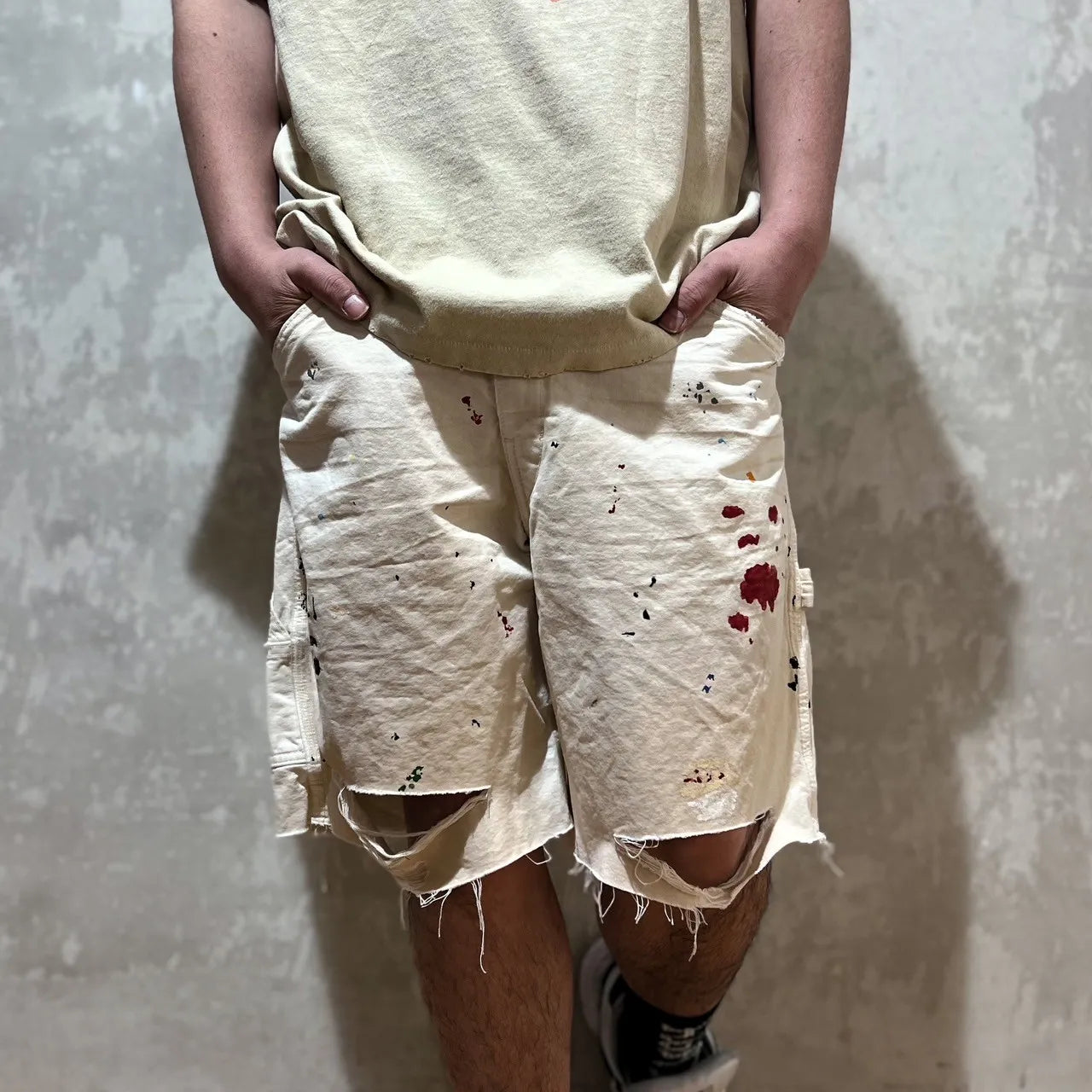 GALLERY DEPT. FLEA CARPENTER SHORTS 白 GALLERY DEPT. FLEA CARPENTER SHORTS 白