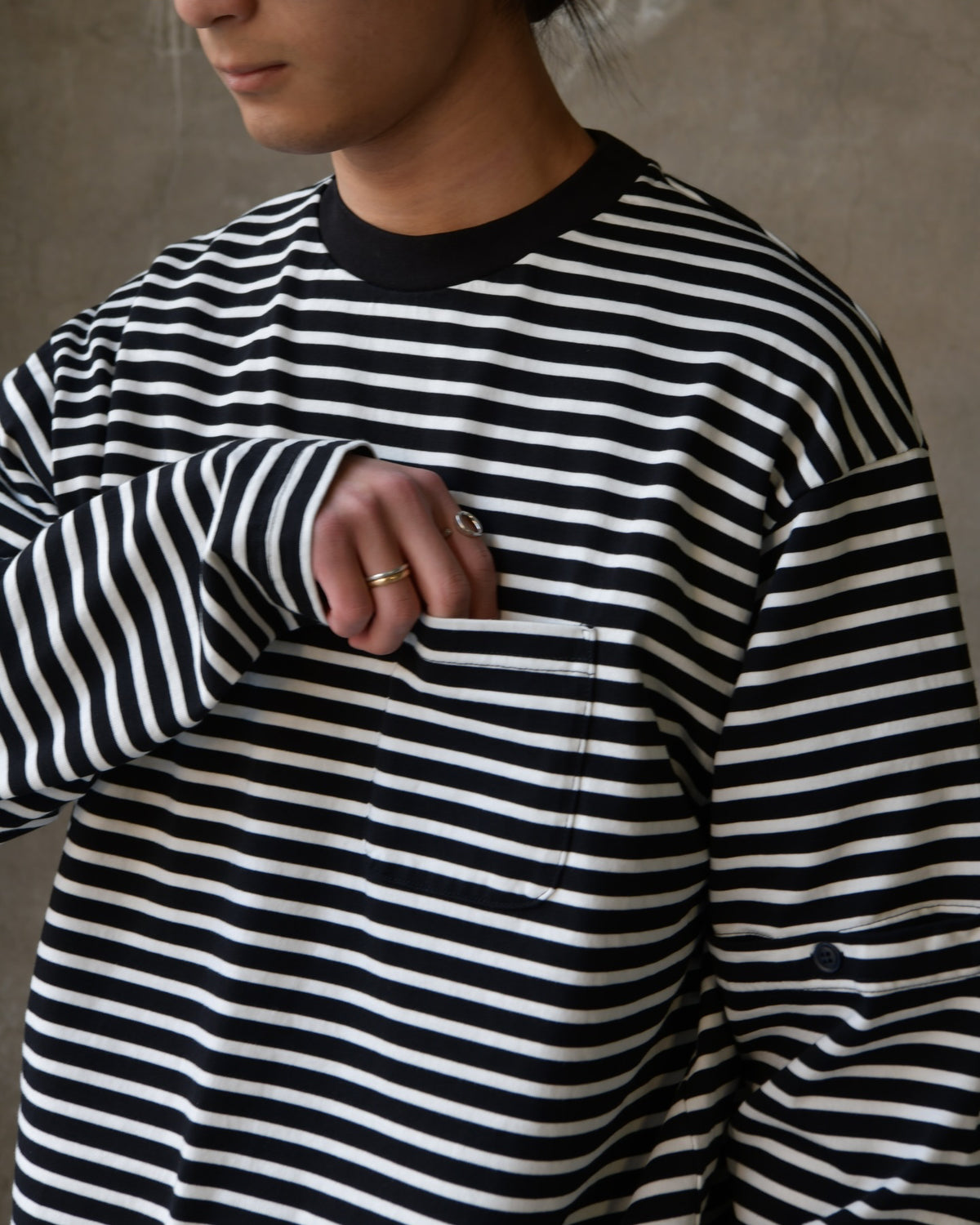 カットソー(長袖+七分) 2022 L'Appartement Border New L/S Tee BORDER RIB LONGSLEEVE T-SHIRT（Tシャツ／カットソー）｜L