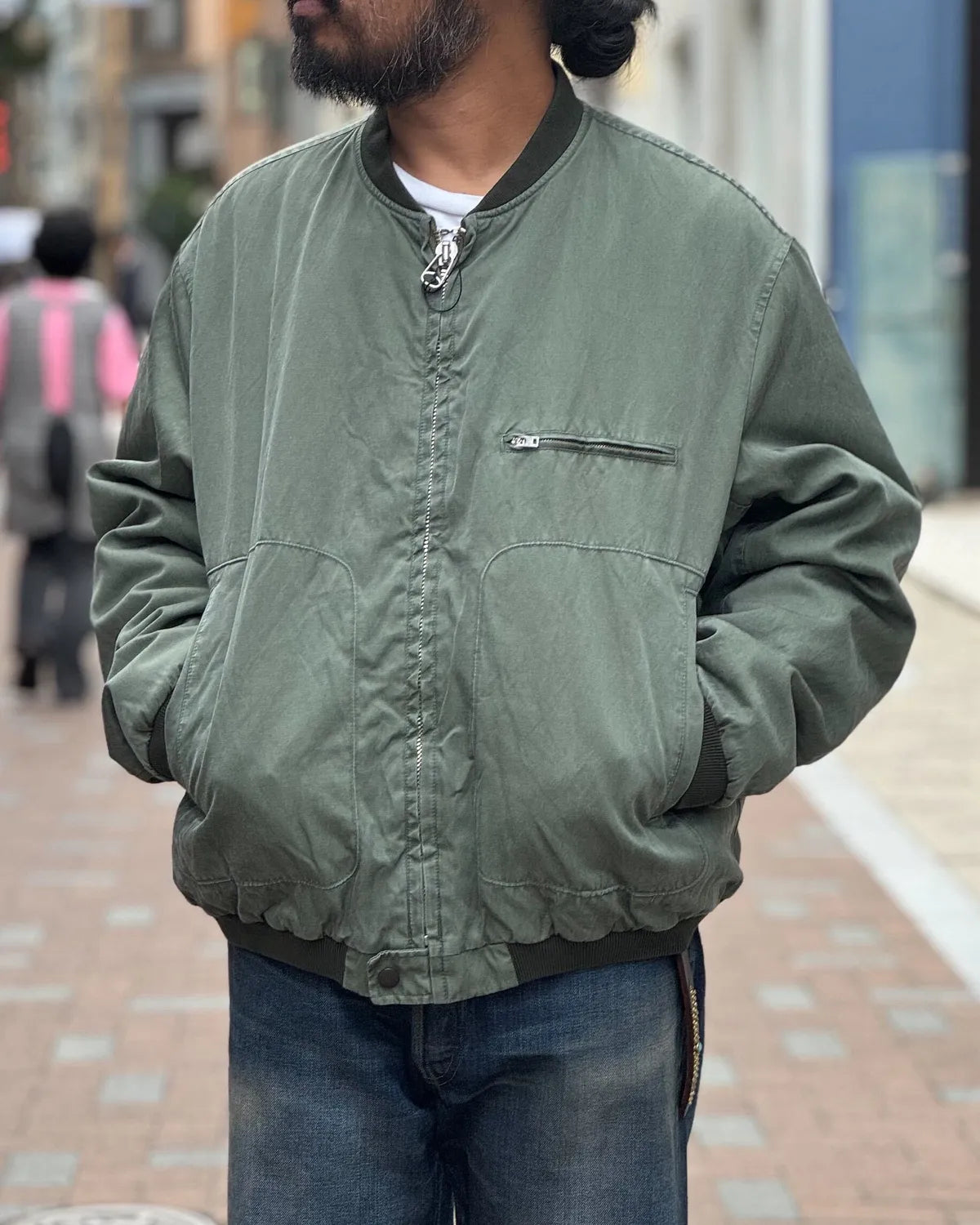 A.PRESSE / Vintage Silk Air Force Jacket (26AAP-01-33)