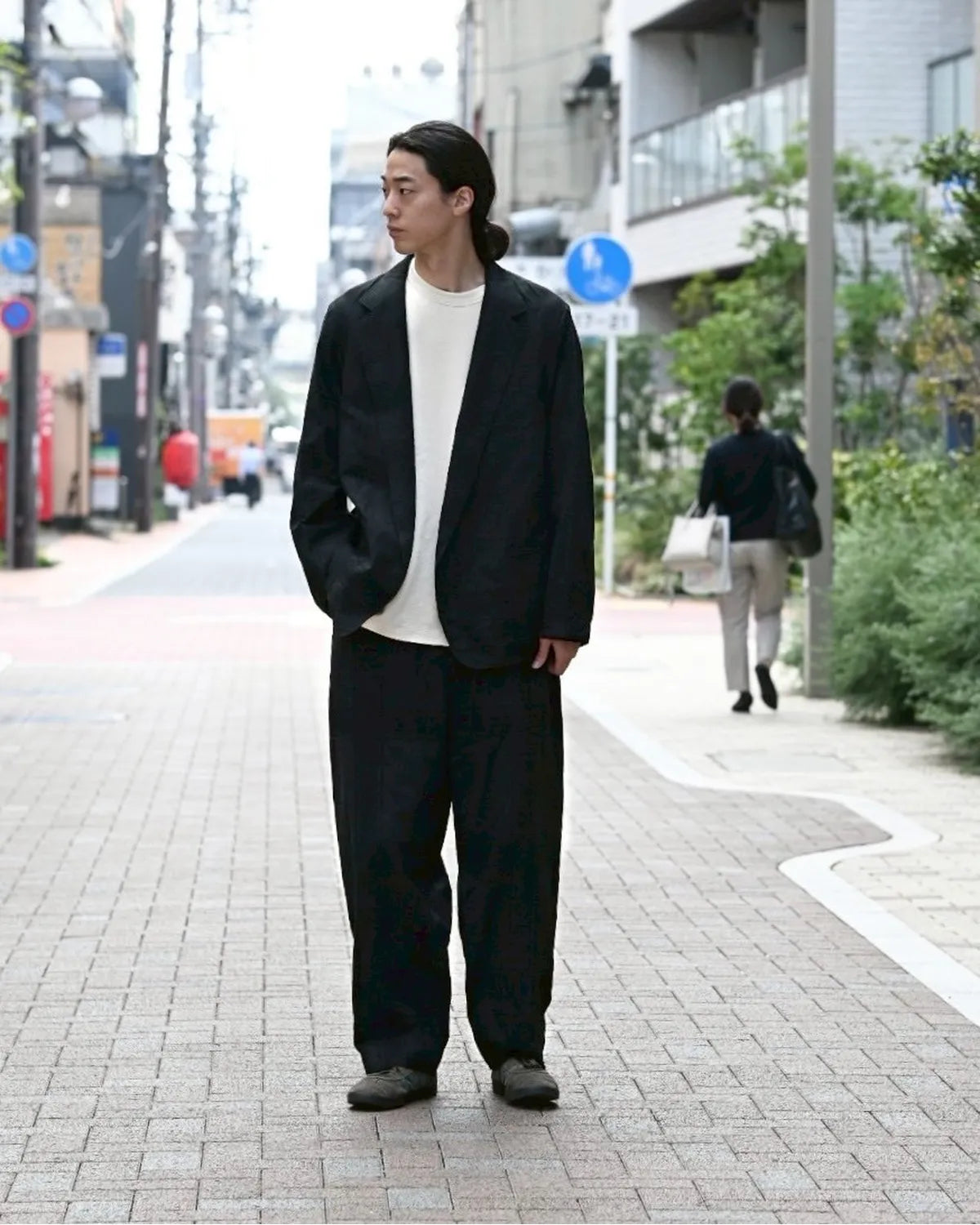 blurhms / Shadow Plaid Side Seamless Slacks (BHS25F012)