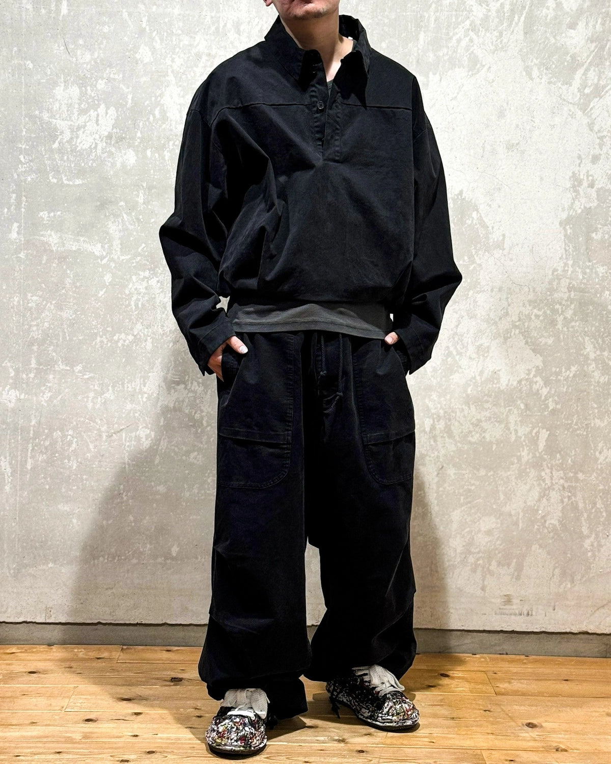 entire studios / ANA OVERSHIRT (ESU-S25-2001-BL)