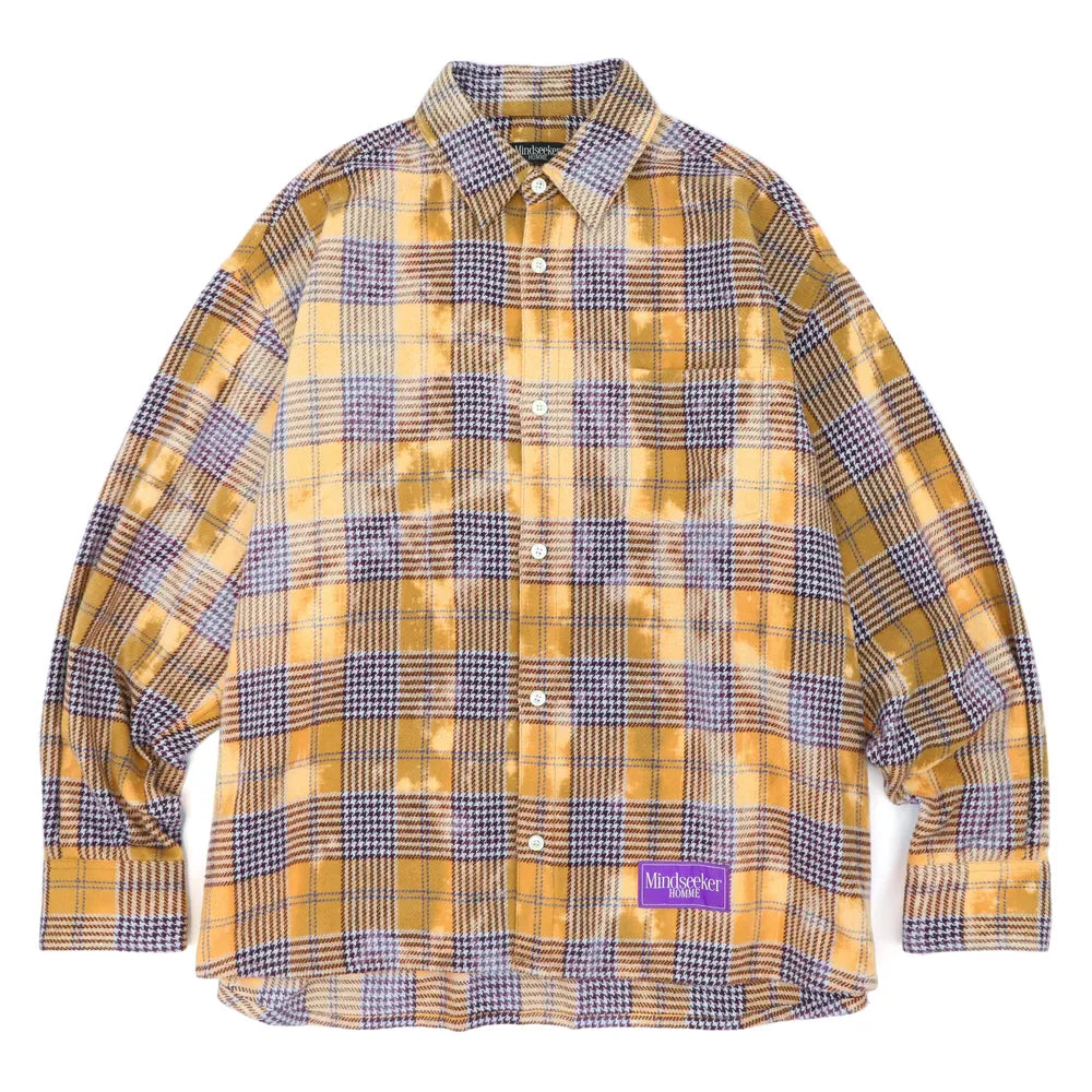 mindseekerのCollage Print Bleached Check Shirts