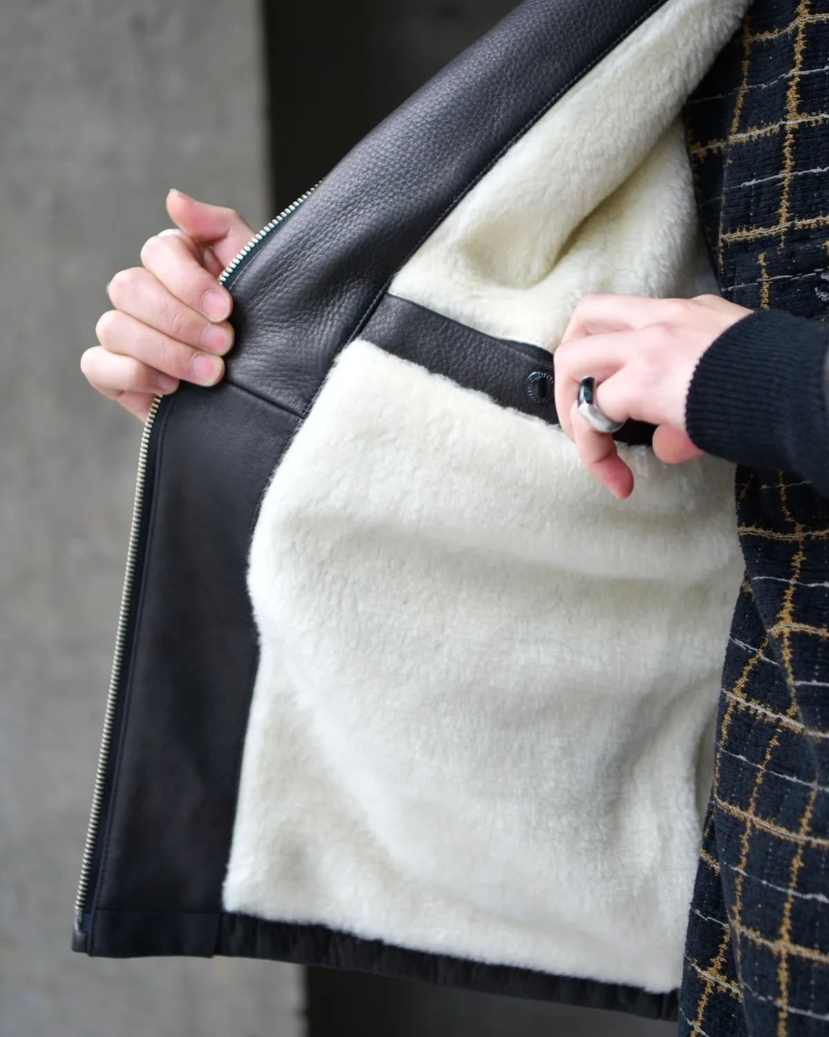 WACKO MARIA / LEATHER BOA JACKET (25FW-WMO-BL01)