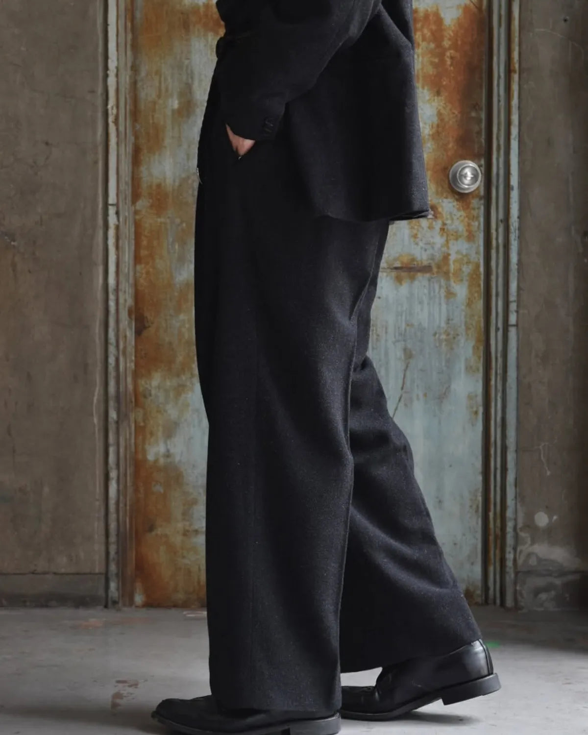 A.PRESSE / Silk Cashmere Tweed Wide Trousers (25AAP-04-02)