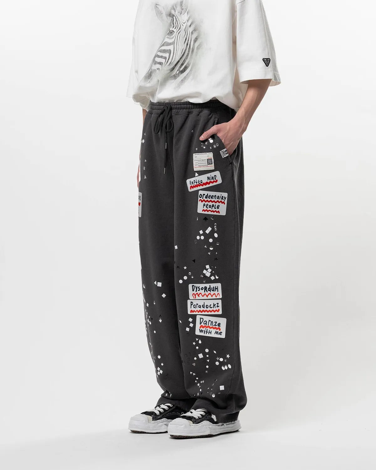 Maison MIHARA YASUHIRO / Embellished Sticker Sweat Pants (A16PT552)