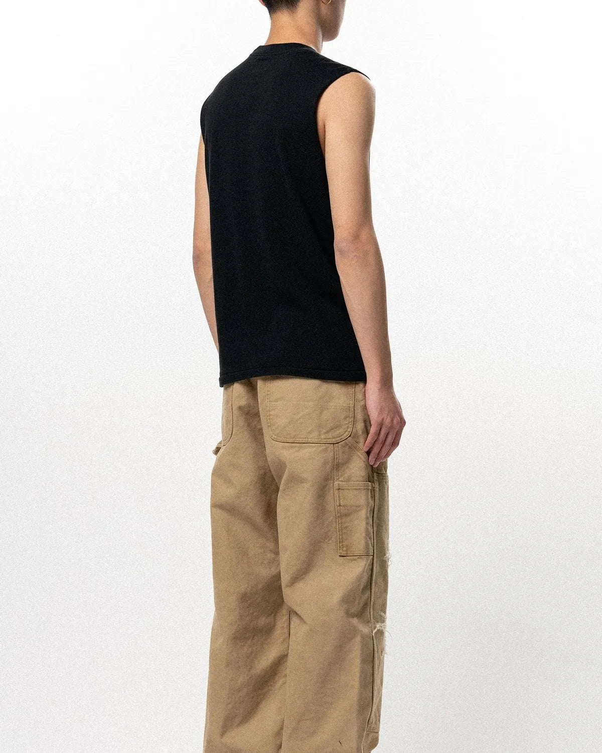 KAMIYA / Typography Print Sleeveless T-shirt (G16TS094)