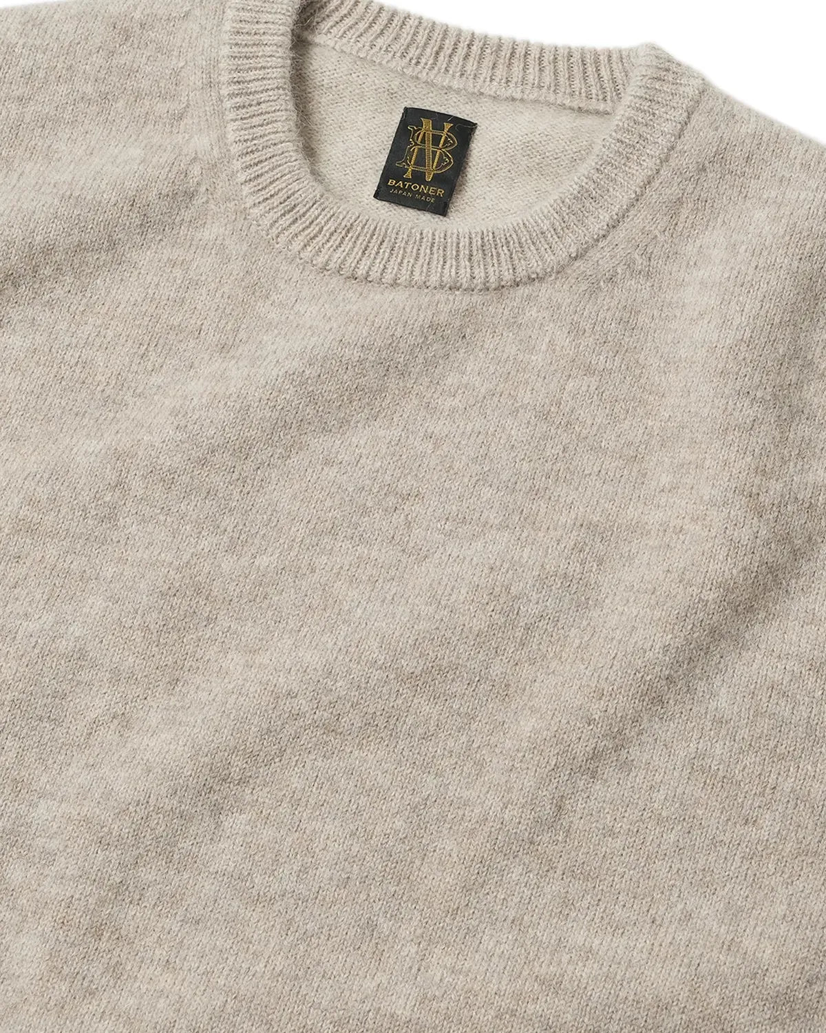 BATONER / Men BABY ALPACA KURUMI TENJIKU CREW NECK (BN-25FM-057)