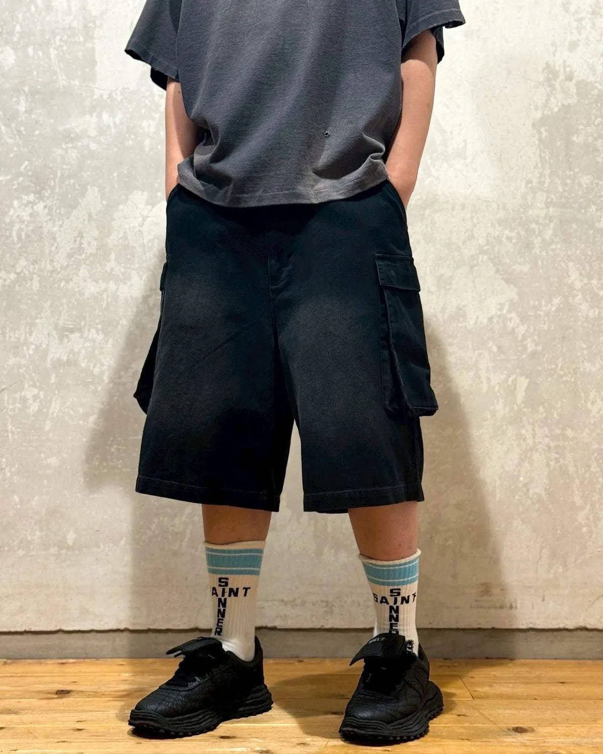mindseeker / Faded Cargo Baggy Shorts (MS-251-011)