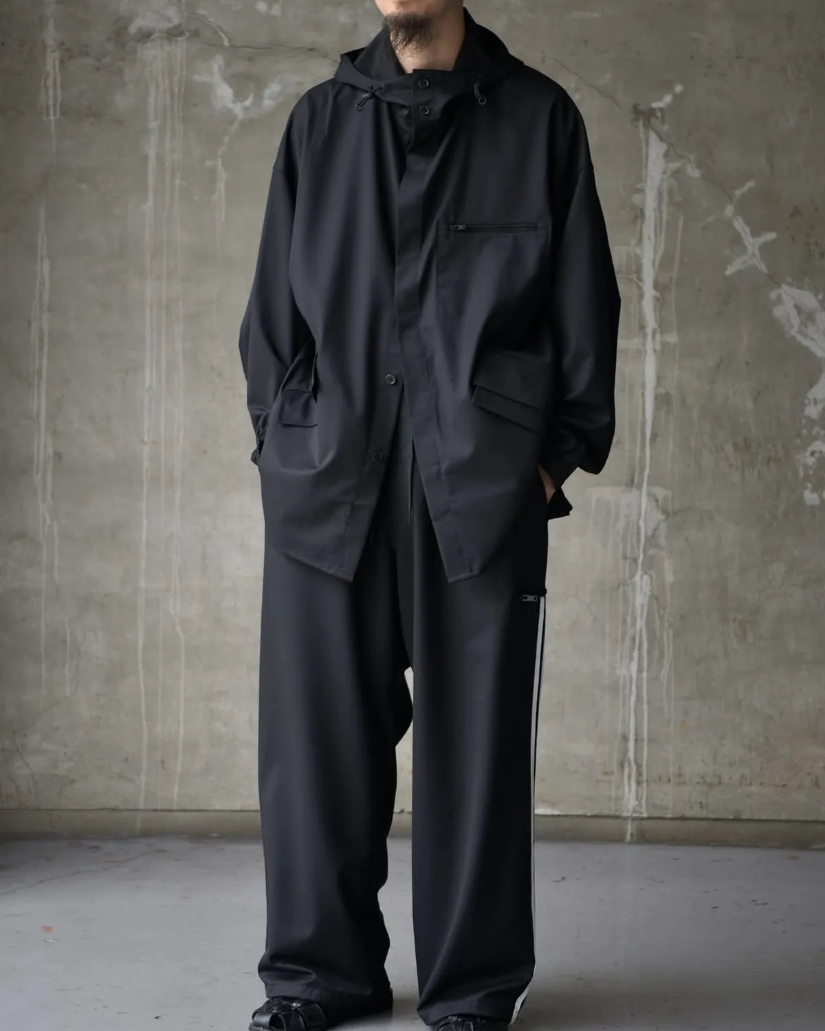 Y-3 / M REFINWOOL HOOD TOP 3STRP (JX7276-APPA25)