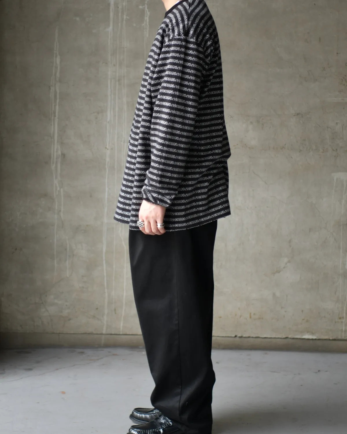 COOTIE PRODUCTIONS® / Supima Jacquard Border L/S Tee (CTE-26S329)