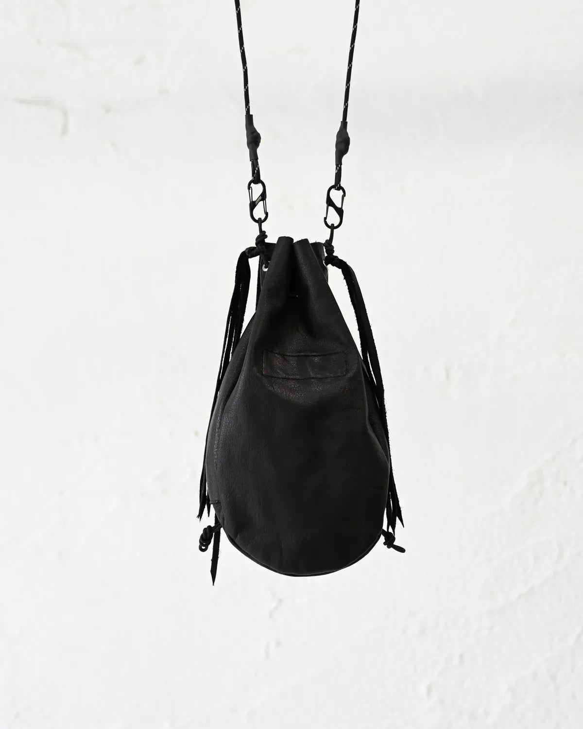 MIYAGIHIDETAKA -Rafu-  / B:TOGETHER × MIYAGIHIDETAKA Fringe ”KINCHAKU” Leather Bag (MH080)