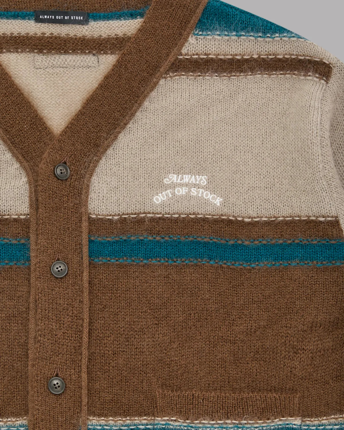 ALWAYS OUT OF STOCK / STRIPED KNIT MOHAIR CARDIGAN (HA-026207224)