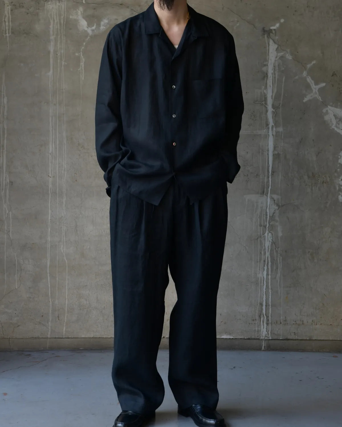 MARKAWARE / Hemp Shirting Comfort Fit Open Collar Shirt (A26A22SH02C)