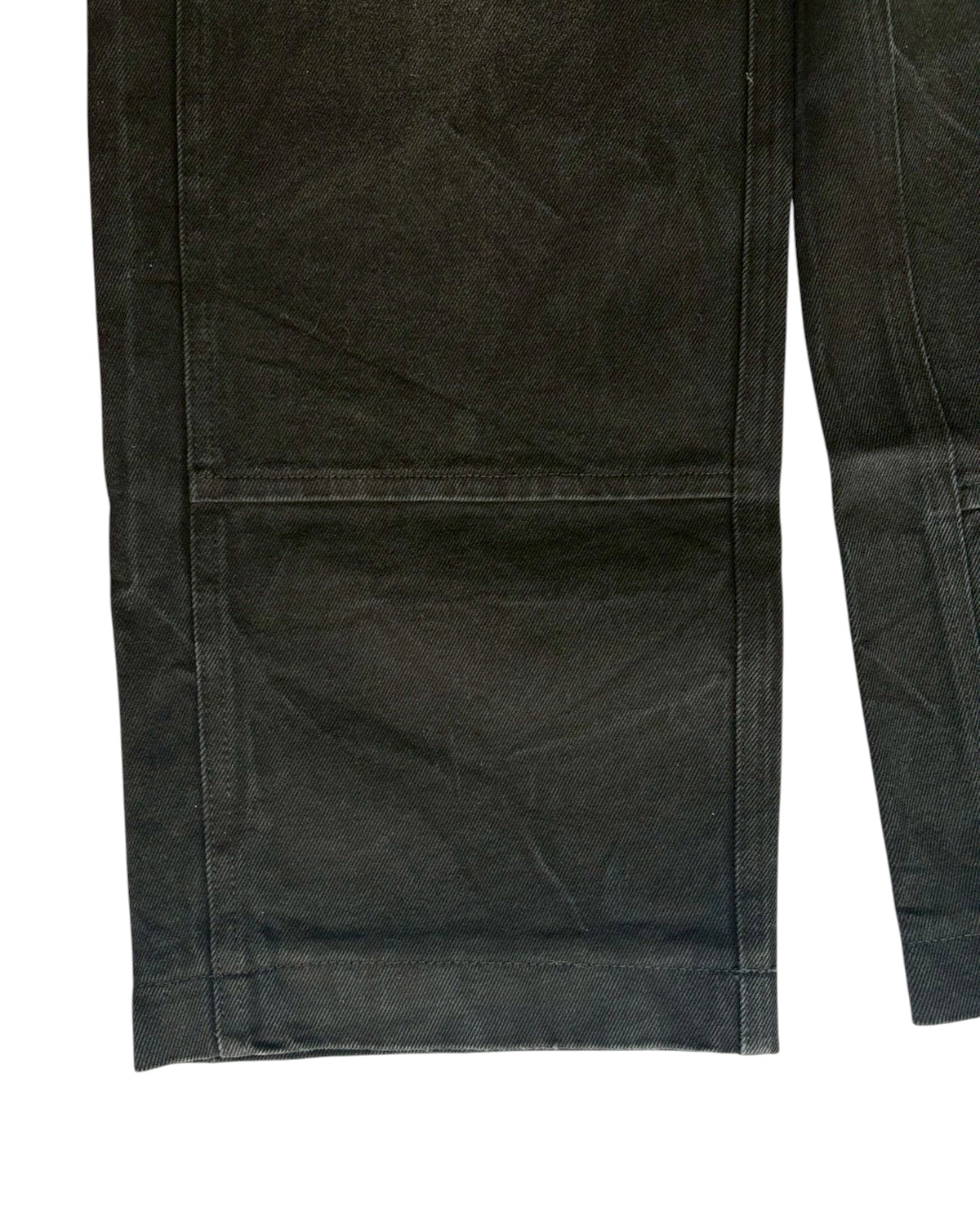 OAMC / TREATED BLACK WITH WHITE SPOTS DENIM TROUSER WITH BELT (OAF5MT02CP)