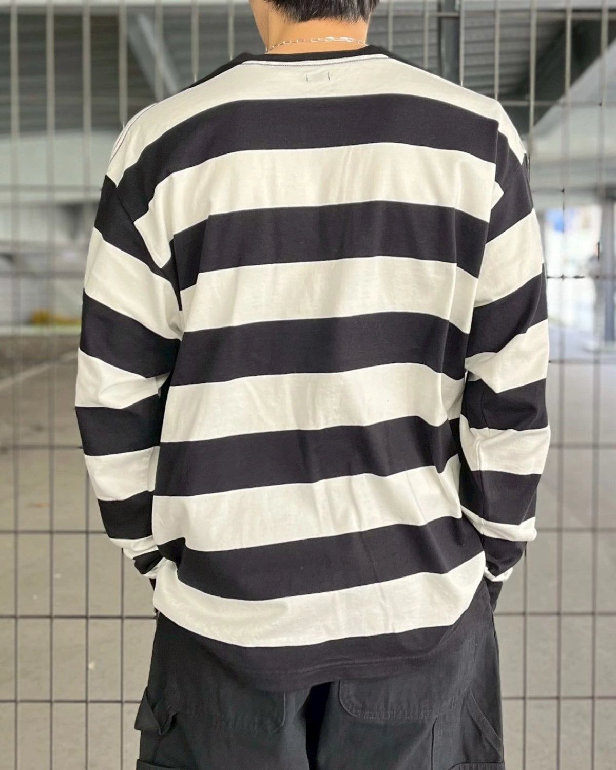 SEQUEL / BORDER LONG SLEEVE T-SHIRT (SQ-25AW-CS-06)