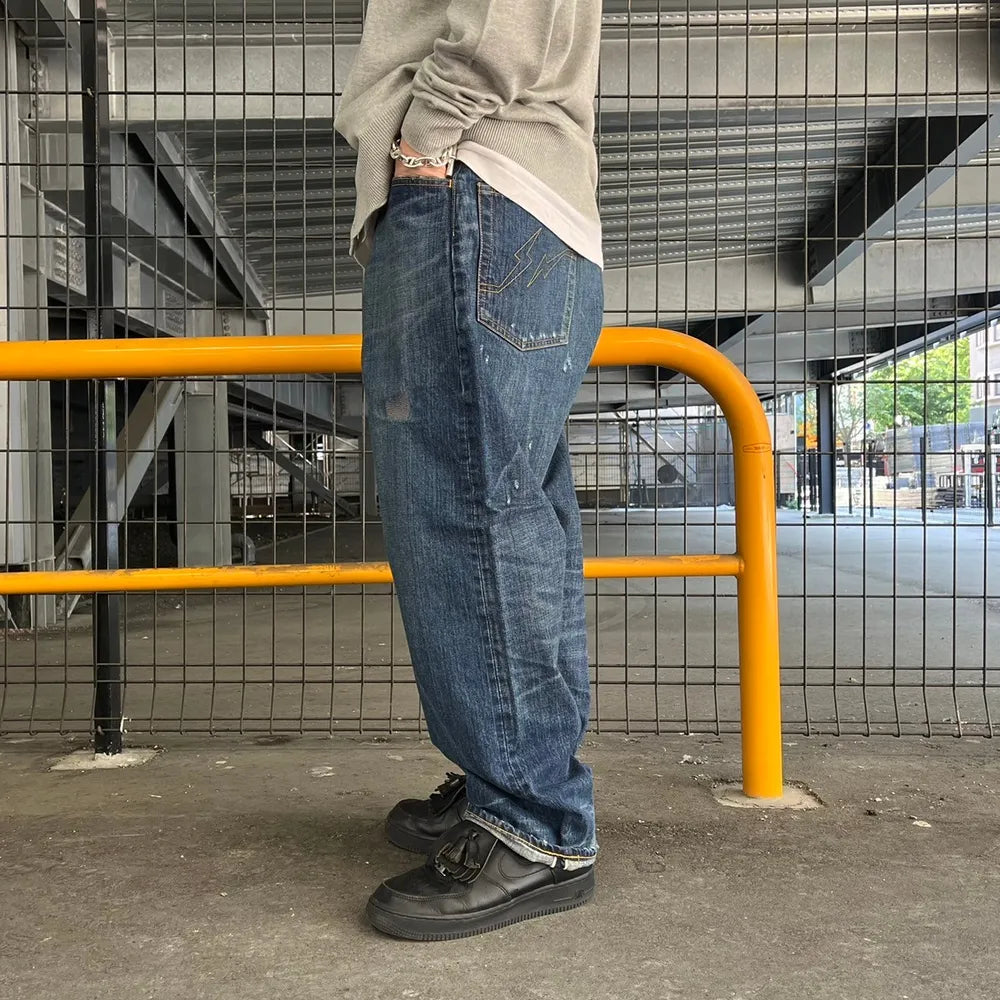 SEQUEL / × FRAGMENT DAMEGE DENIM PANTS (SQ-24SS-PT-04)