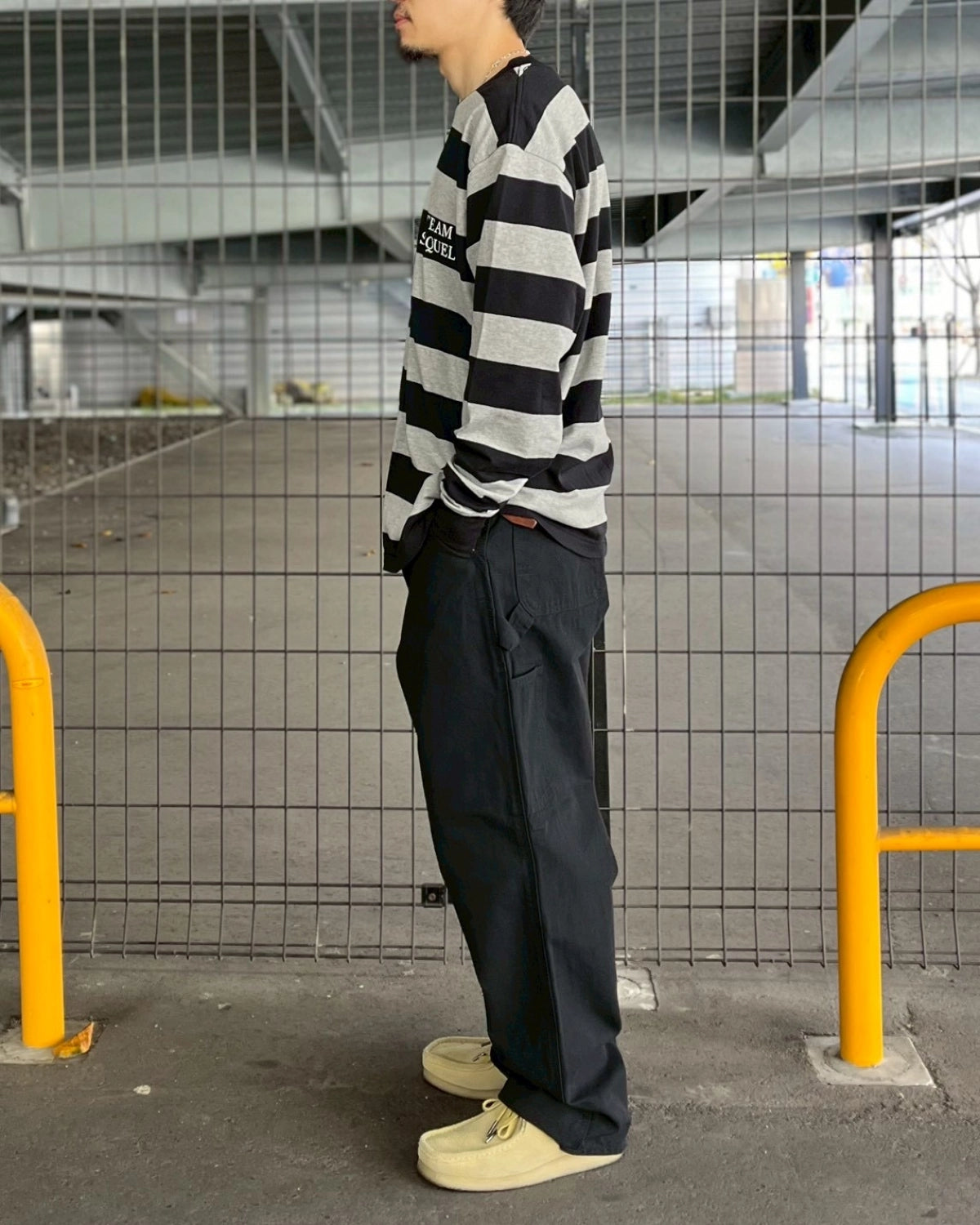 SEQUEL / BORDER LONG SLEEVE T-SHIRT (SQ-25AW-CS-06)