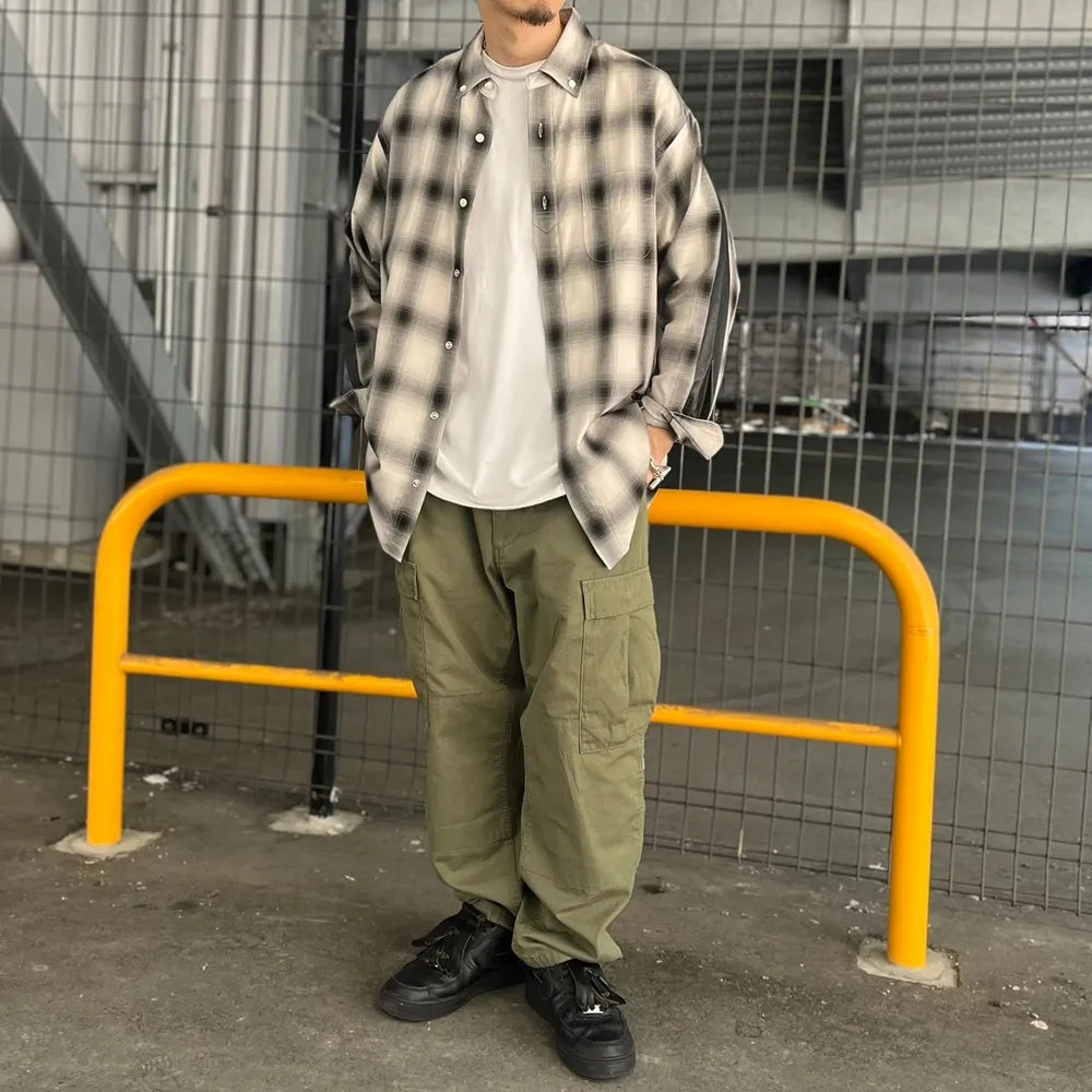 SEQUEL / OMBRE CHECK BIG SIZE SHIRT (SQ-24SS-SH-01)