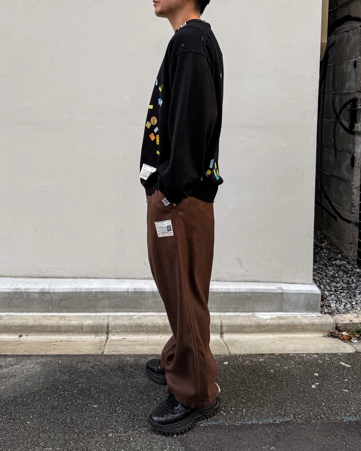 Maison MIHARA YASUHIRO / Price Tag Sticker Printed Knit Sweater (A17SW500)