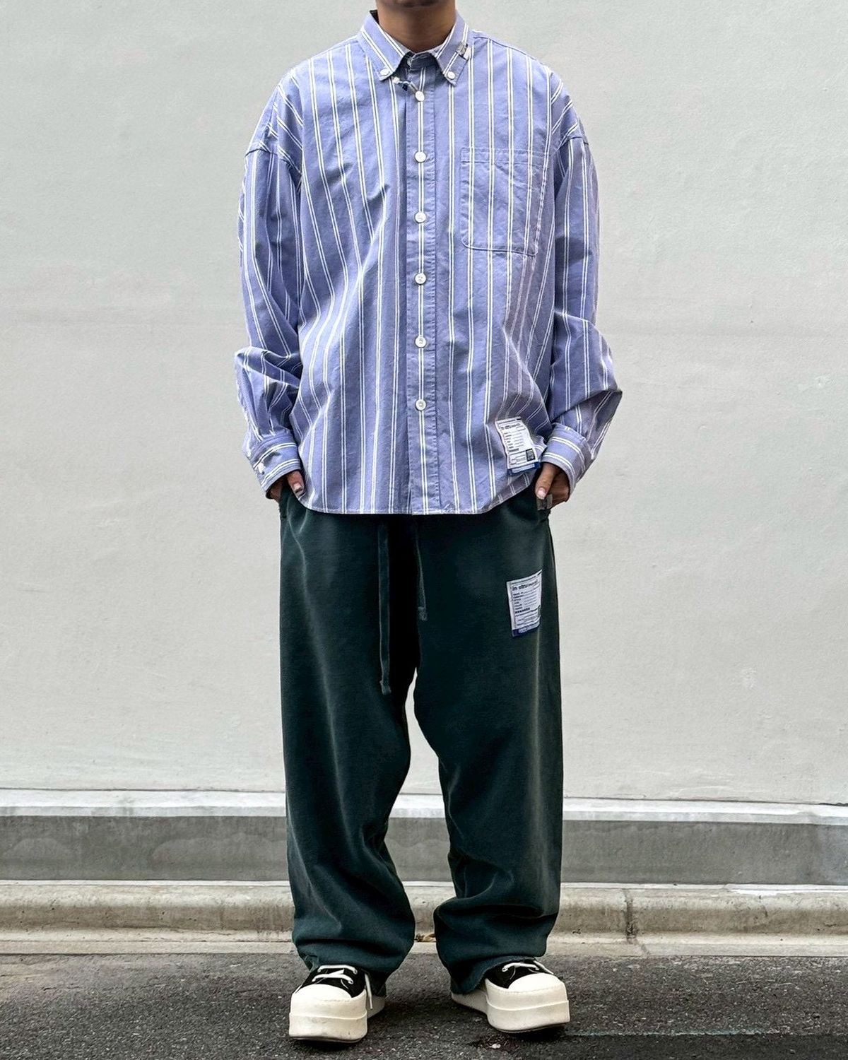 Maison MIHARA YASUHIRO in・stru(men-tal). / Cotton High Density Stripe Long-sleeve Shirt (I16SH111)