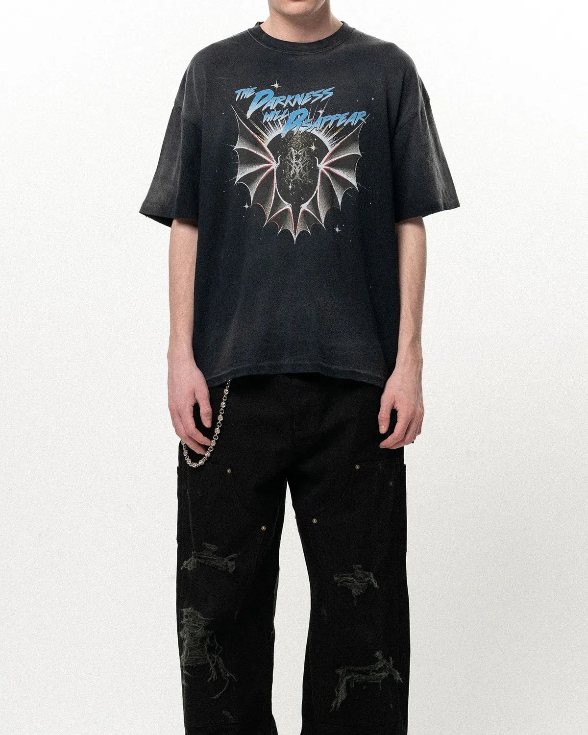 KAMIYA / "THE DARKNESS WILL DISAPPEAR" Distressed T-shirt (G16TS086)