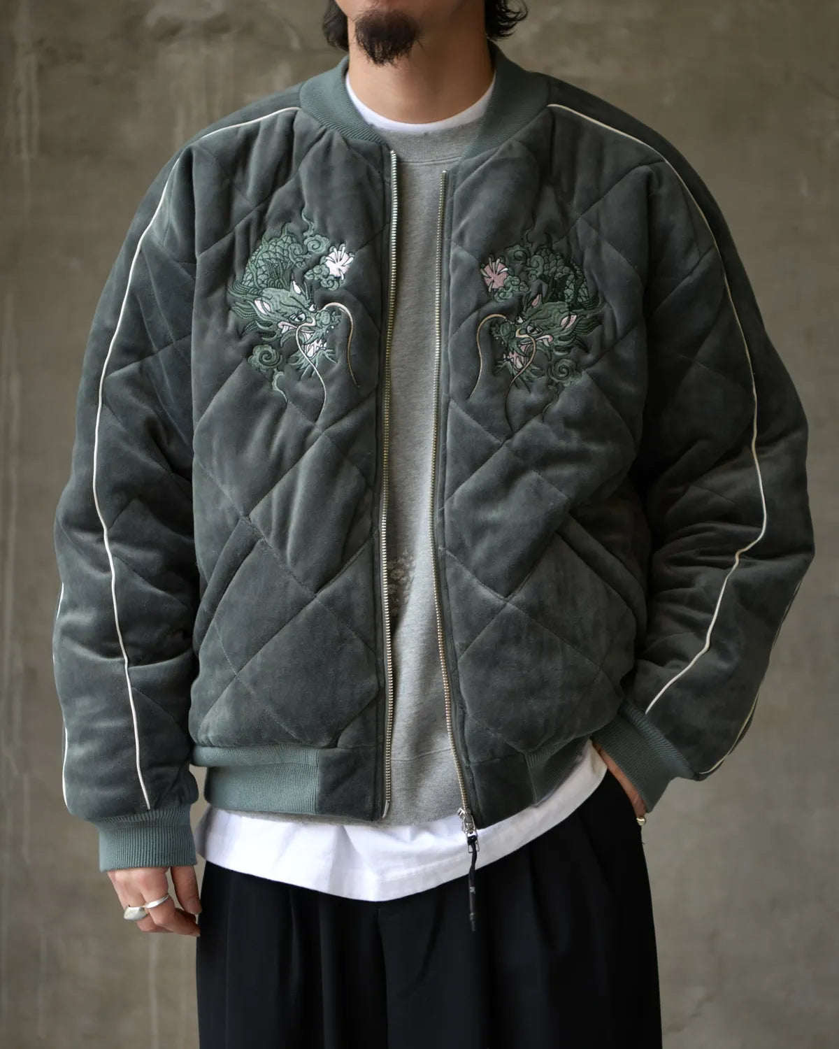 DELUXE / DELUXE × TIGHTBOOTH VELOUR SOUVENIR JKT (26SD5344)