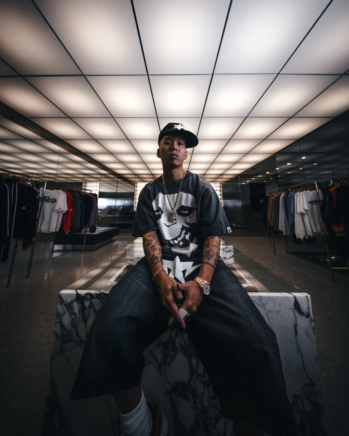 ©︎SAINT Mxxxxxx × A BATHING APE® / BEPA_SS TEE (SM-MK8-0000-C49)