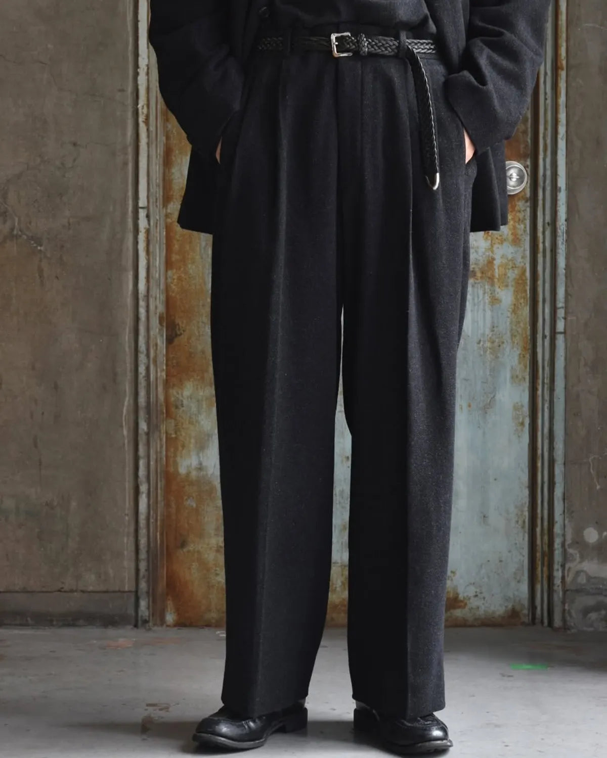 A.PRESSE / Silk Cashmere Tweed Wide Trousers (25AAP-04-02)