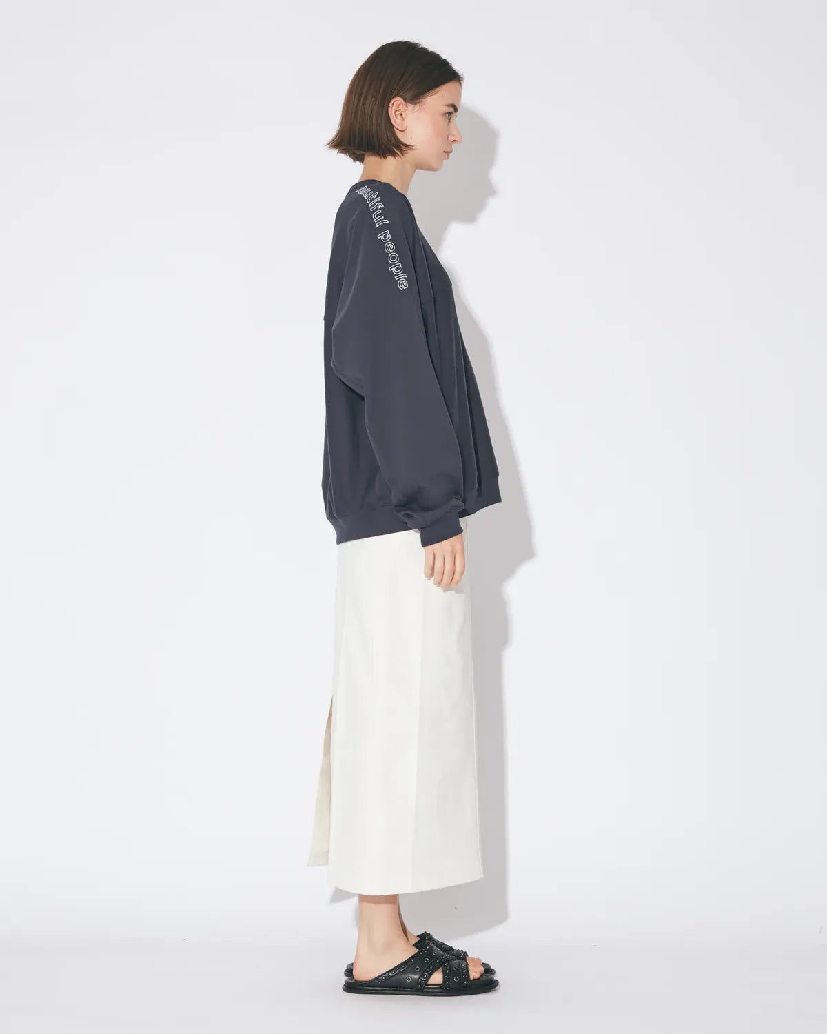 beautiful people / nylon shrink sweat straight sailor skirt (1626307015)