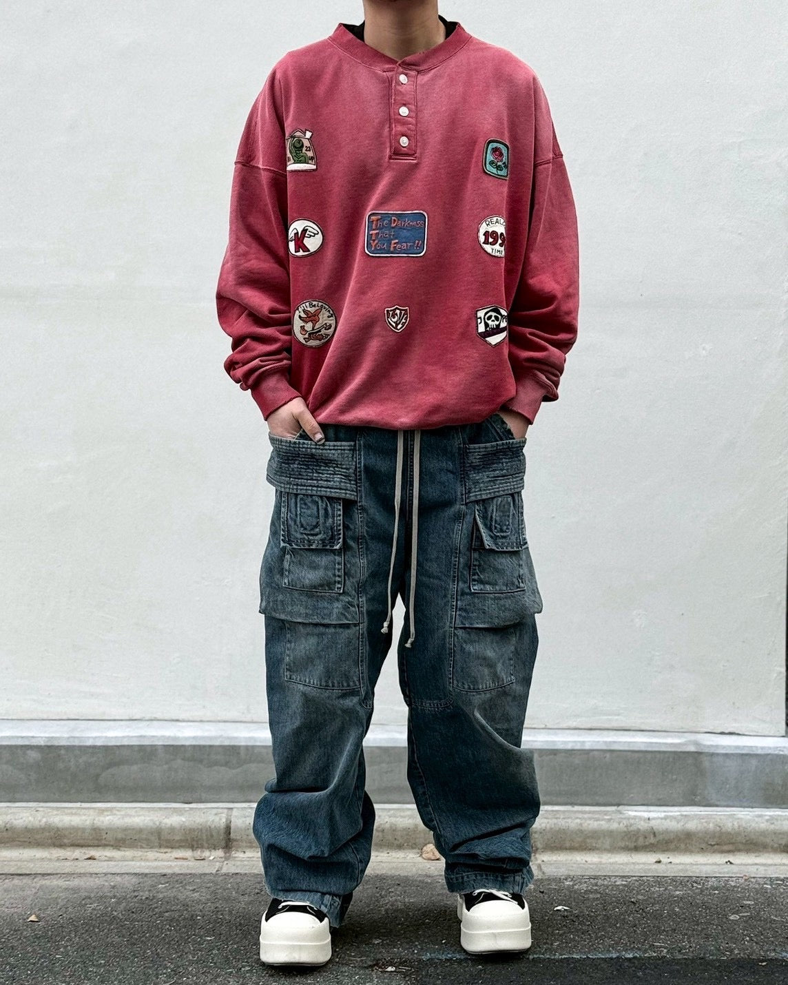 KAMIYA / Henry Neck Sweat T/C MltPch (G16PO074)