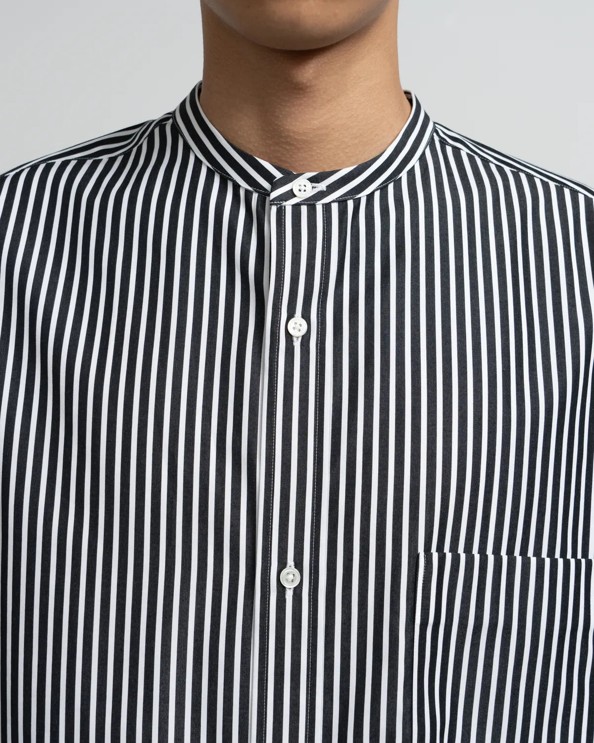 Graphpaper / High Count Band Collar Round Cut Oversized Shirt (GM253-50031C)