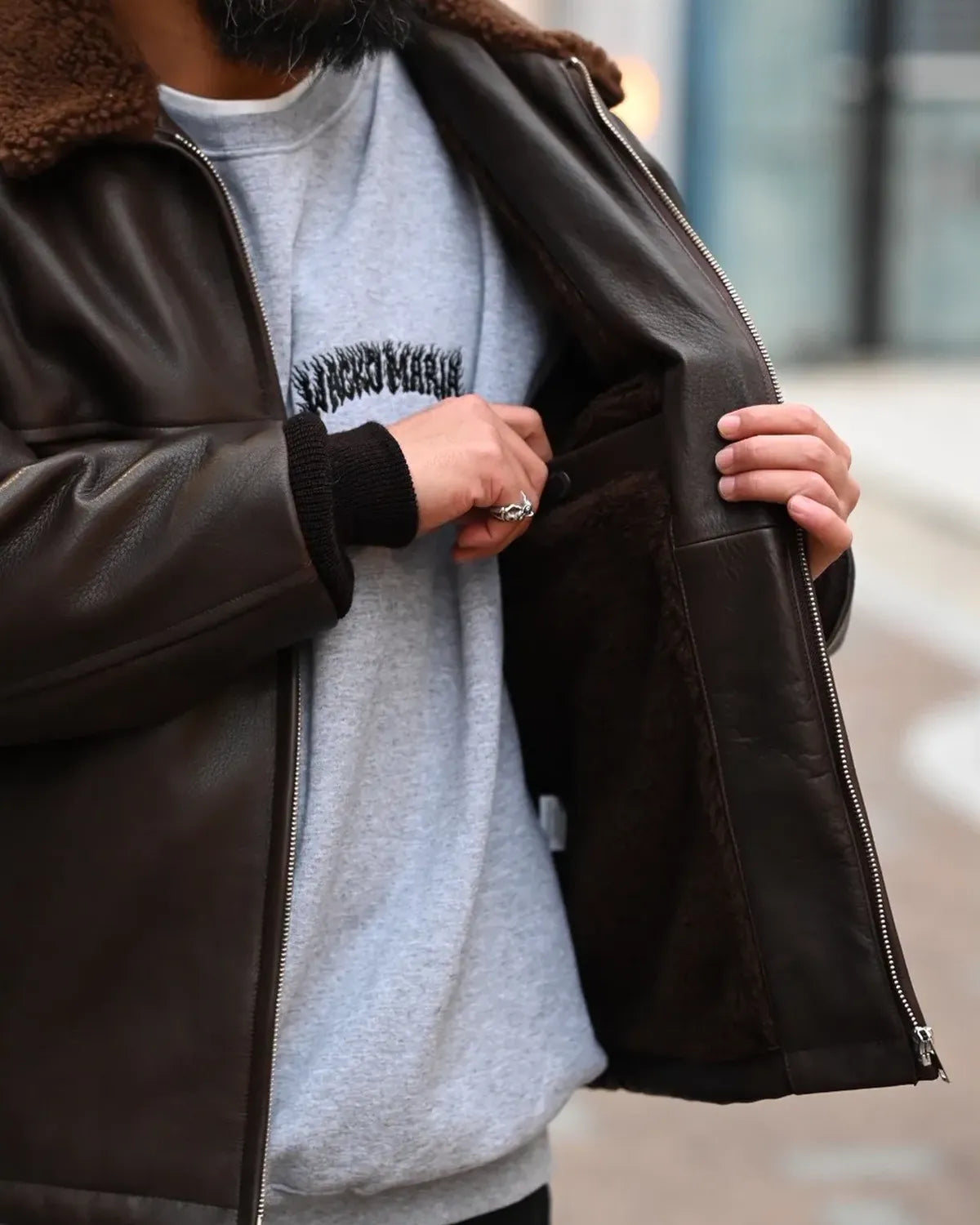 WACKO MARIA / LEATHER BOA JACKET (25FW-WMO-BL01)