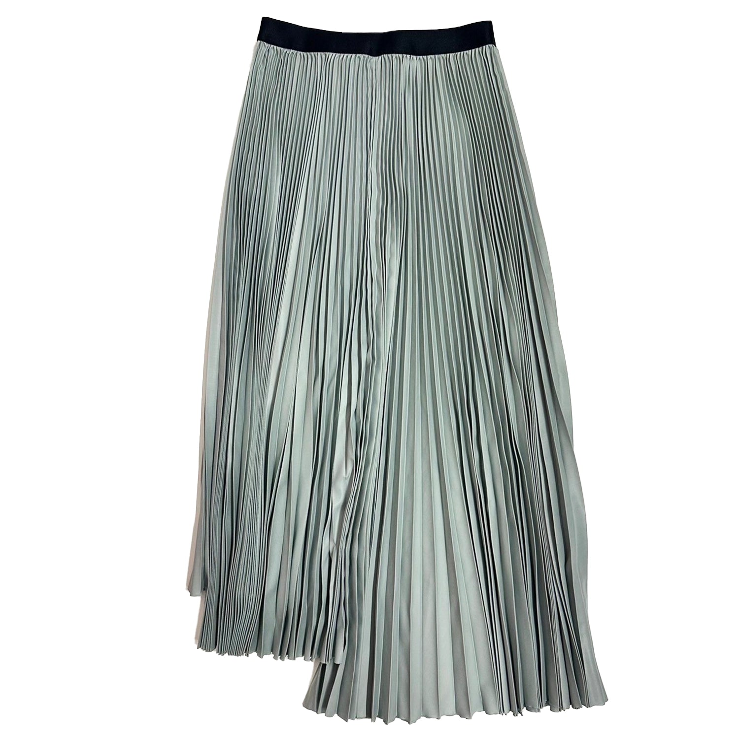 08sircus / Glossy lawn asymmetry pleated skirt