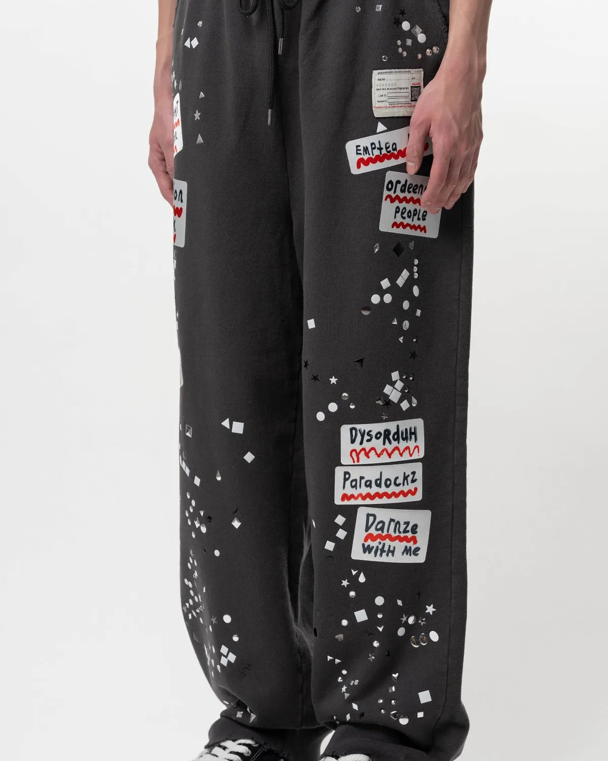 Maison MIHARA YASUHIRO / Embellished Sticker Sweat Pants (A16PT552)