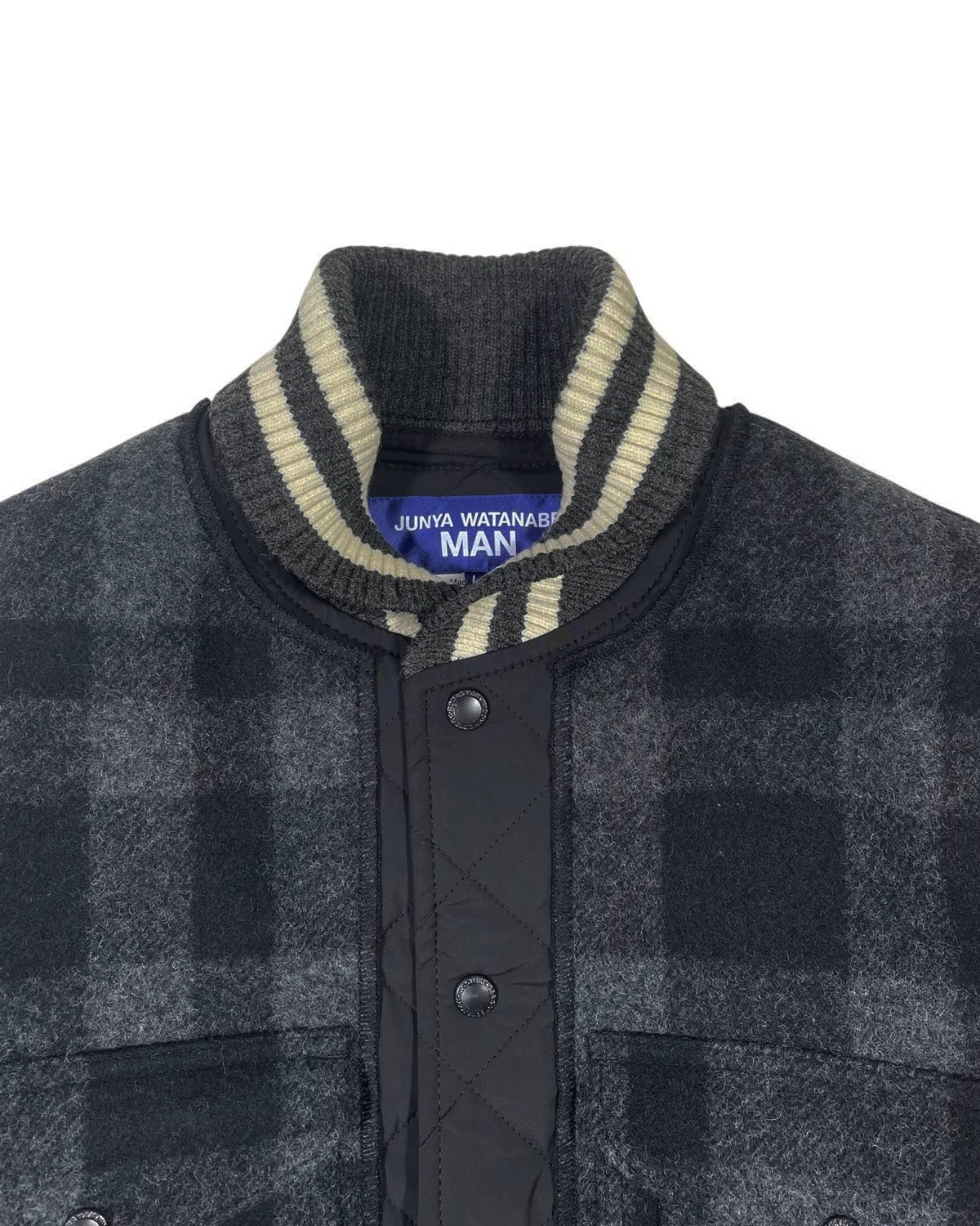 JUNYA WATANABE MAN x FILSON / マッキーノウール×エステルタフタキルティング×レザー FILSON Wネーム (WP-J030-051)