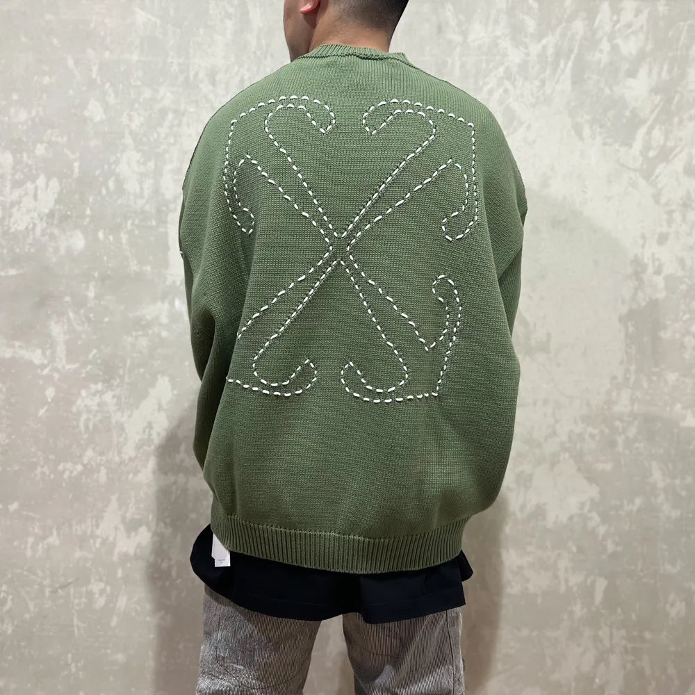 Off-White™ / STITCH ARR DIAGS KNIT CREWNEK (OMHF24-RTW0317)