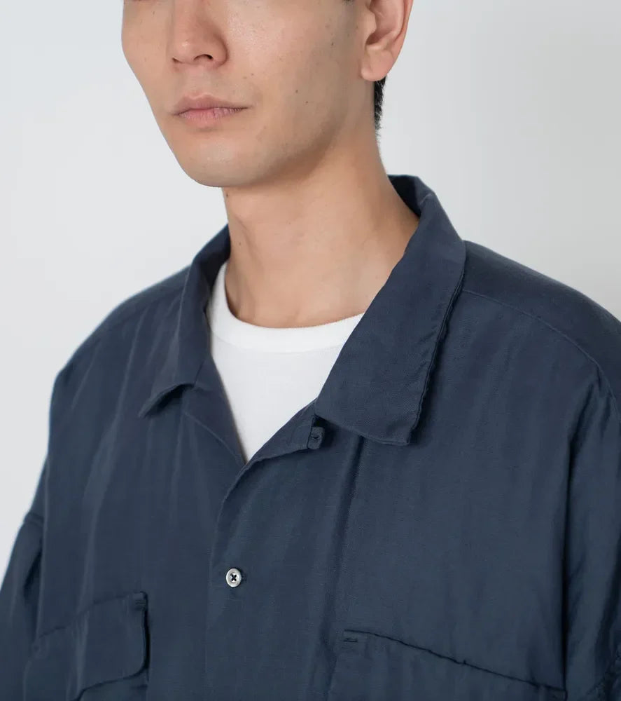 nanamica / Open Collar Cupra Hemp S/S Shirt (SUGS418)