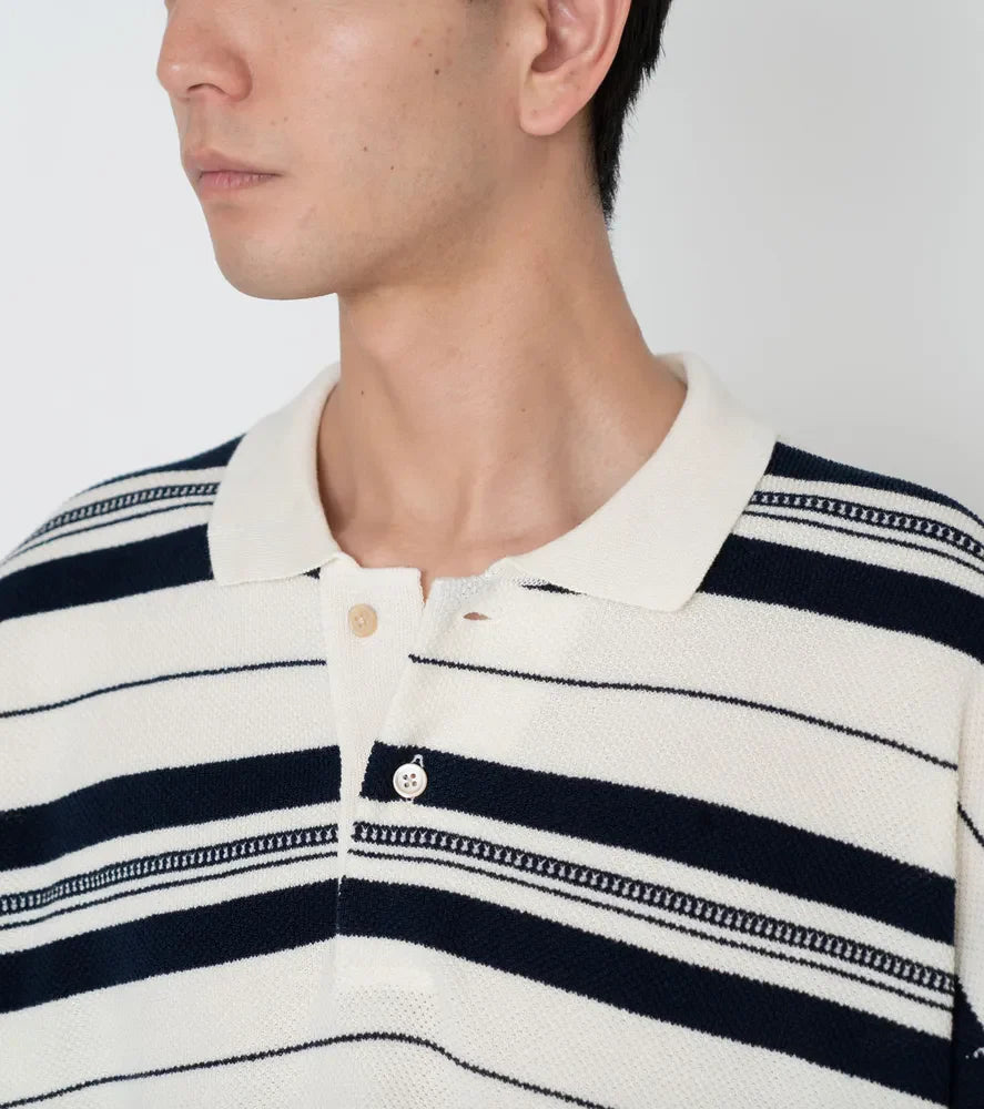 nanamica / Stripe Polo Sweater (SUHS413)　