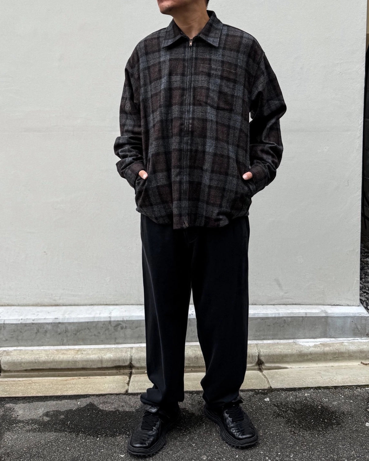 VETEMENTS / ZIP-UP FLANNEL SHIRT (MH27SH064BC)
