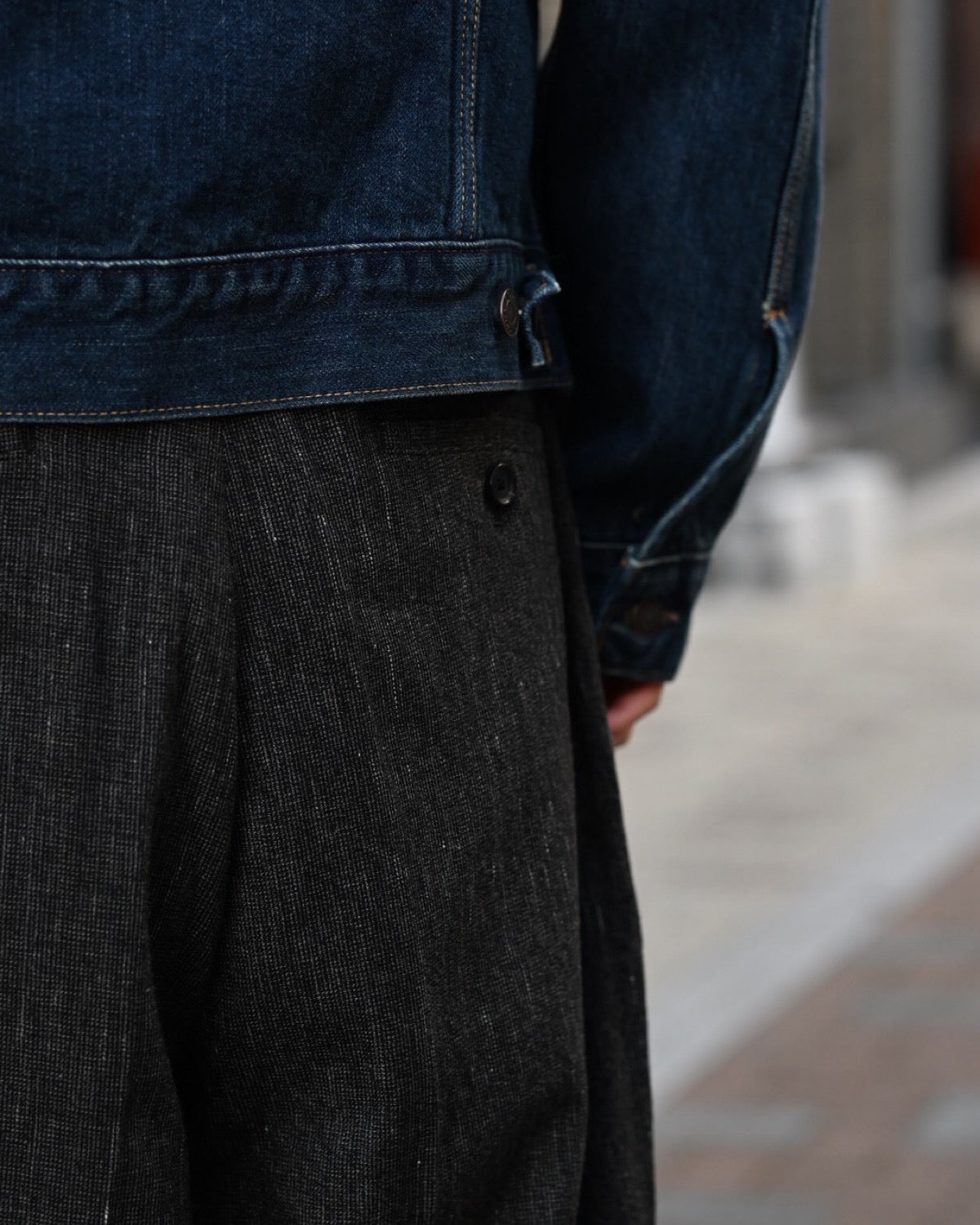 blurhms / Cotton Mix Nep Trousers  (BHS26S002BMX)